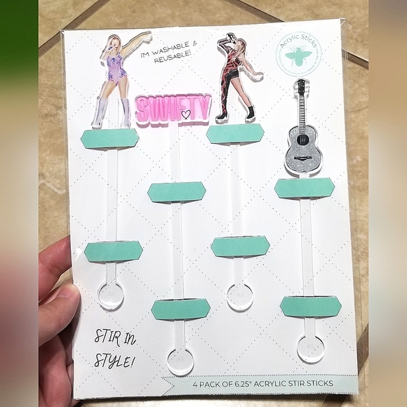 Mint Green Cake Toppers for Party SuppliesFrancesca's Swifty 4 Pack Of 6.25 Inch - Picture 1 of 3